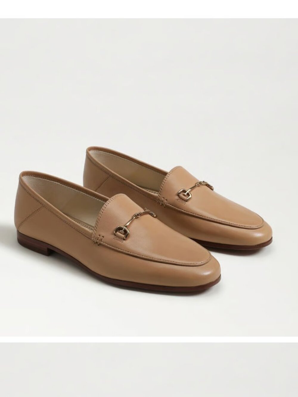 Sam Edelman Nude Blush Patent Leather Gold Hardware Loafers Size 8